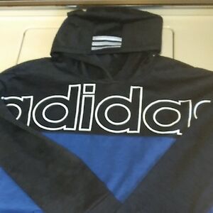 Adidas Black and Blue Logo Hoodie